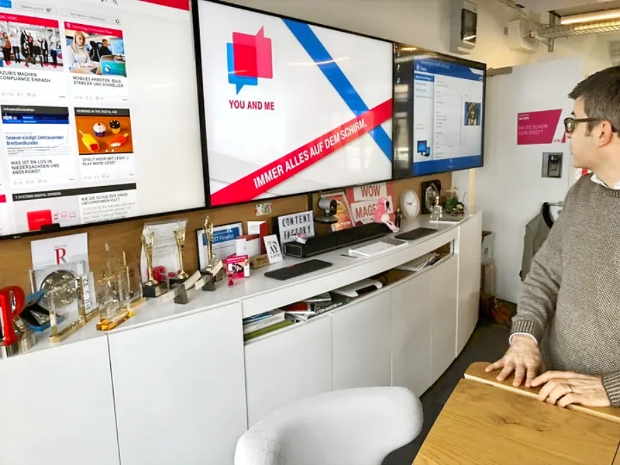 Die Newsroom-Screens der ContentFactory